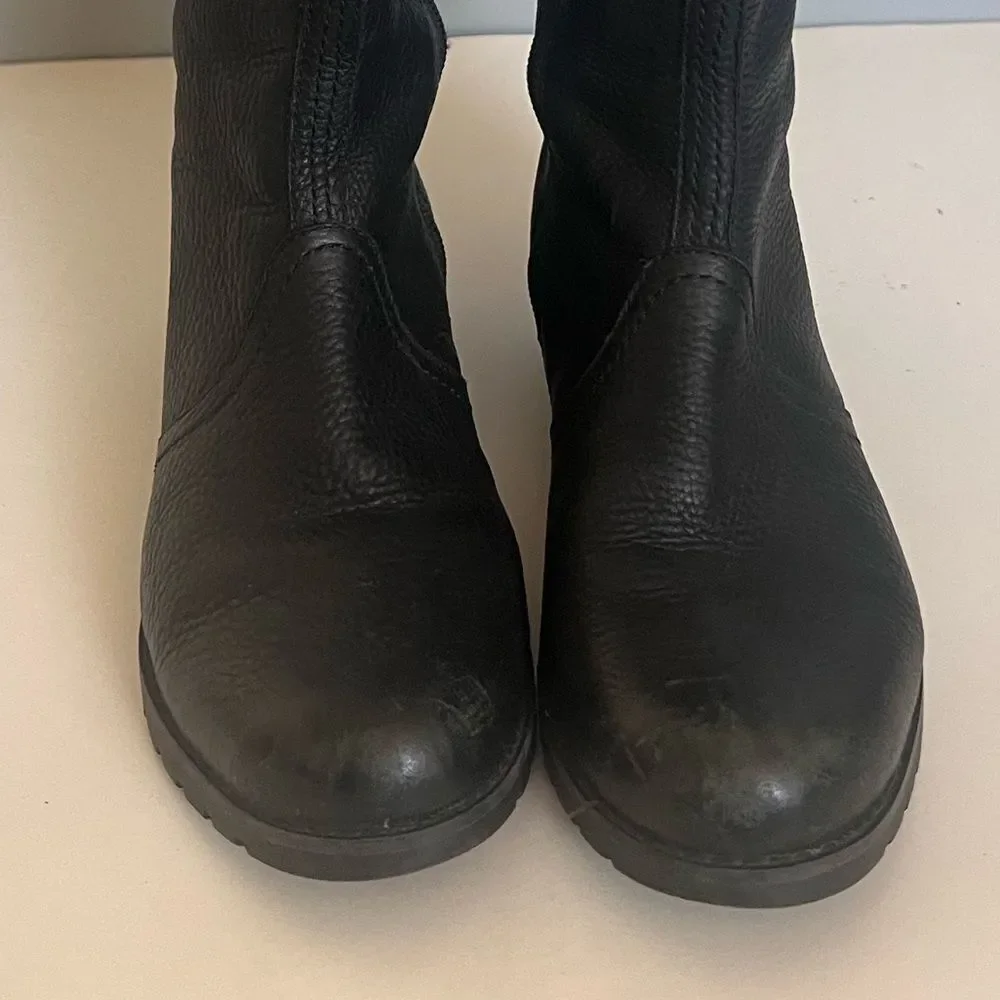 Rockport Tristina Gore Black Waterproof Hydro Shield KneeHigh Leather Boots 5.5